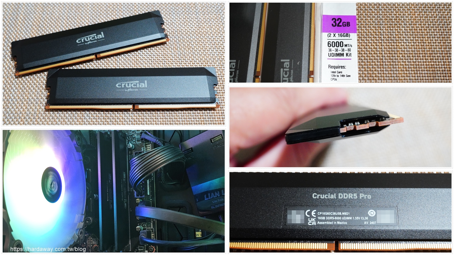 【開箱】美光Micron Crucial PRO D5 6000超頻版記憶體，CL36低延遲搭配摺紙型鋁製散熱器讓整體效能再提升 | hy321250財經資料、旅遊、資訊及美食心得記錄處 | 數位生活分享 | 痞客邦 | PIXNET